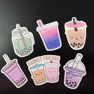 Bubble Tea assorted stickers - 12 pcs